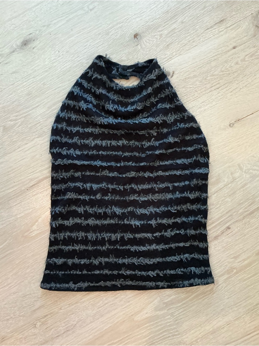 Nara Maglie Made in Italy Striped Knit Halter Top Open Back Small